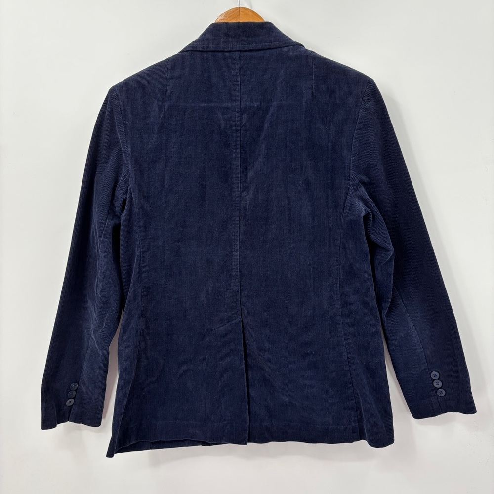 Vintage Corduroy Blazer Women Navy Blue Jacket Preppy Academia Classic Japan - Picture 7 of 15